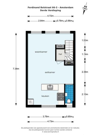 Ferdinand Bolstraat 66-3, 1072 LM Amsterdam - 