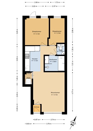 Govert Flinckstraat 225H, 1073 BW Amsterdam - Begane grond - 2D.jpg