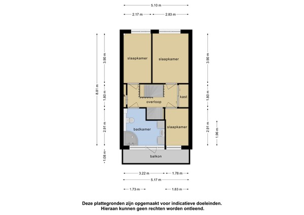 Plattegrond - Thomsonstraat 63, 8251 TN Dronten - Eerste verdieping