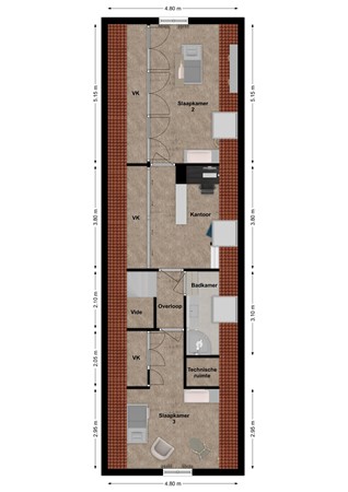 Dussen Dijk 19, 4271 XL Dussen - Plattegrond Dussendijk 19 Dussen Verdieping.jpg