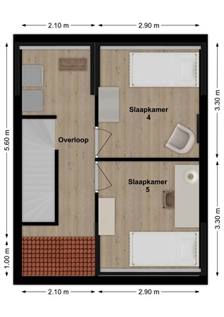 Lint 40, 4926 DH Lage Zwaluwe - Plattegrond Lint 40 Lage Zwaluwe Zolder.jpg