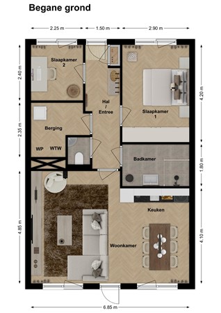 De Burcht 6, 4251 BL Werkendam - Plattegrond - De Burcht Werkendam Begane grond.jpg