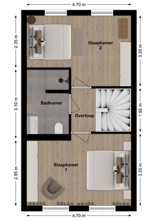 Lunet 9, 4285 WW Woudrichem - Plattegrond Lunet 9 Woudrichem Verdieping.jpg