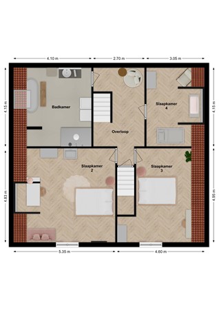 Brugdam 13a, 4286 AX Almkerk - Plattegrond Brugdam 13a Almkerk Verdieping.jpg