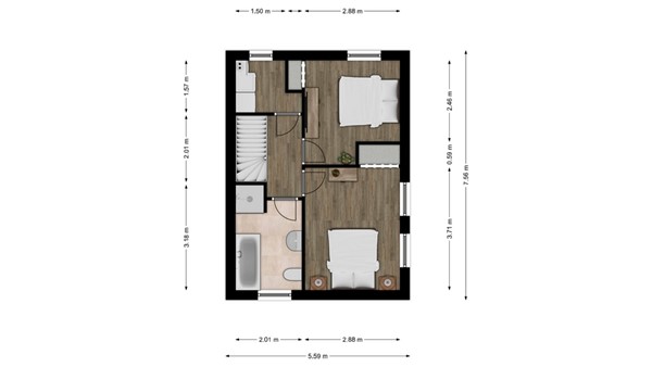 Graaf van Hornestraat 28, 4286 AH Almkerk - Plattegrond verdieping.jpg