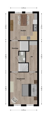 Hoogstraat 7, 4285 AE Woudrichem - Plattegrond Hoogstraat 7 Woudrichem verdieping 1.jpg