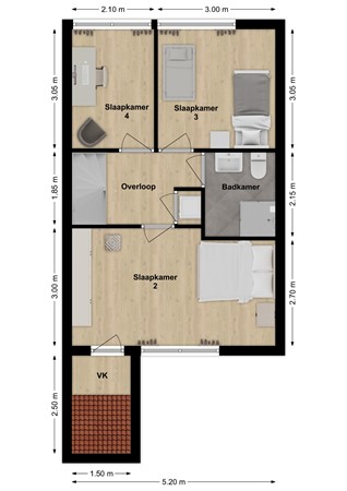 Wittingsweer 26, 4251 WK Werkendam - Plattegrond Wittingsweer 26 Werkendam Verdieping.jpg