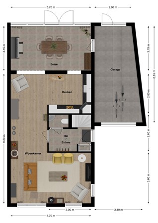 Abr.Kuyperstraat 28, 4281 ME Andel - Plattegrond Abraham Kuijperstraat 28 Andel Begane gornd.jpg