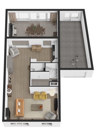 Abr.Kuyperstraat 28, 4281 ME Andel - Plattegrond 3D Abraham Kuijperstraat 28 Andel Begane grond.jpg