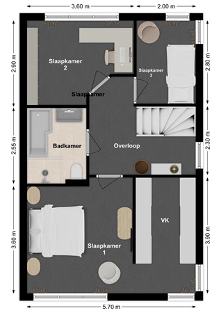 Abr.Kuyperstraat 28, 4281 ME Andel - Plattegrond Abraham Kuijperstraat 28 Andel Verdieping.jpg