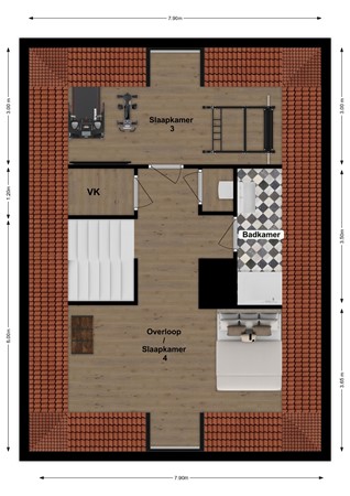 Ds. Talmalaan 5, 4281 KP Andel - Plattegrond Ds.Talmalaan 5 Andel Zolder.jpg