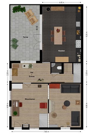 Peerenboom 7, 4273 LH Hank - Plattegrond Peerenboom 7 Hank Begane grond.jpg