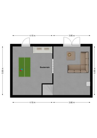 Maasdijk 77, 5307 HN Poederoijen - Plattegrond Maasdijk 77 Poederoijen Souterrain.jpg