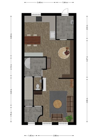 Hoogstraat 10, 4285 AH Woudrichem - Plattegrond Hoogstraat 10 Woudrichem Begane grond.jpg