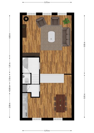 Hoogstraat 10, 4285 AH Woudrichem - Plattegrond Hoogstraat 12 Woudrichem Verdieping 1.jpg