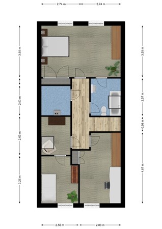 Hoogstraat 10, 4285 AH Woudrichem - Plattegrond Hoogstraat 12 Woudrichem Verdieping 2.jpg