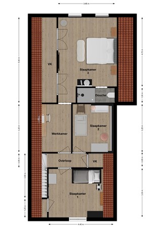 Dorpsstraat 26, 4284 EH Rijswijk (Nb) - Plattegrond Dorpsstraat 26 Rijswijk NB Verdieping.jpg