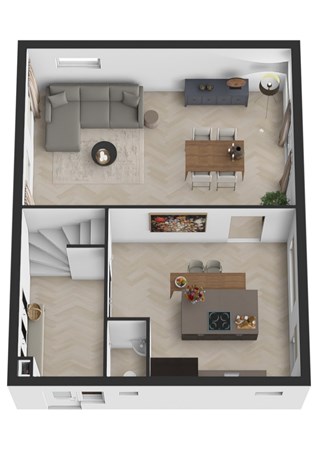 Kerkweg 69, 4255 GB Nieuwendijk - Plattegrond 3D Kerkweg 69 Nieuwendijk NB Begane grond.jpg