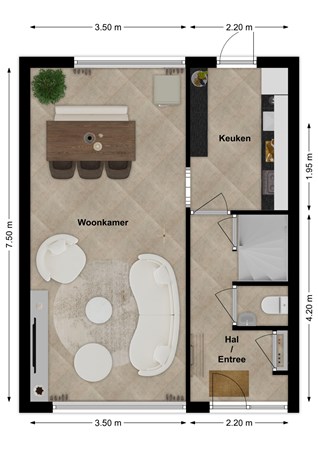 Wilgenstraat 1, 4266 EE Eethen - Plattegrond Wilgenstraat 1 Eethen Begane grond.jpg