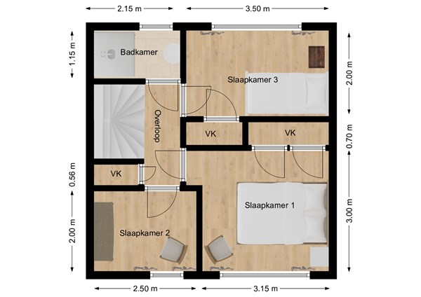 Tulpstraat 22, 4261 CM Wijk en Aalburg - Plattegrond verdieping Tulpstraat 22 Wijk en Aalburg.jpg