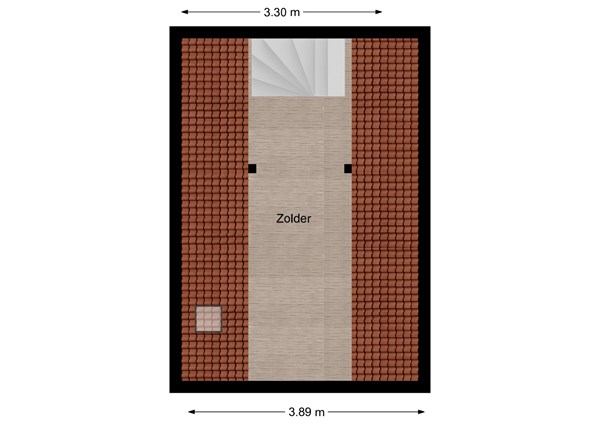 Tulpstraat 22, 4261 CM Wijk en Aalburg - Plattegrond zolder Tulpstraat 22 Wijk en Aalburg.jpg