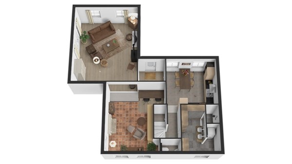 Hoekeinde 46, 4254 LN Sleeuwijk - Plattegrond 3d begane grond.jpg