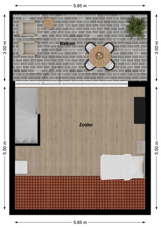 Acacialaan 6, 4285 DP Woudrichem - Plattegrond Acacialaan 6 Woudrichem Zolder.jpg