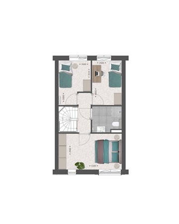 Spits Bouwnummer 222, 4251 RA Werkendam - Plattegrond Type P Verdieping.jpg