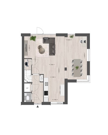 Spits Bouwnummer 224, 4251 RA Werkendam - Plattegrond Type H Begane grond.jpg