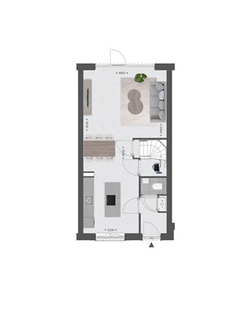 Spits Bouwnummer 288, 4251 RA Werkendam - Plattegrond Type F Begane grond.jpg