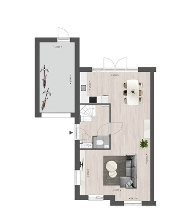 Spits Bouwnummer 306, 4251 RA Werkendam - Plattegrond Type L Begane grond.jpg