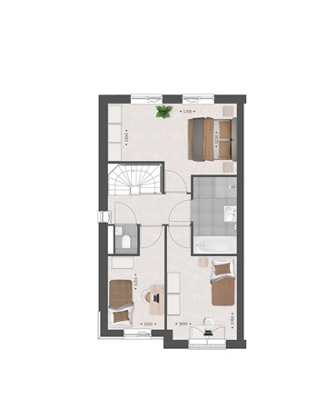 Spits Bouwnummer 306, 4251 RA Werkendam - Plattegrond Type L Verdieping.jpg