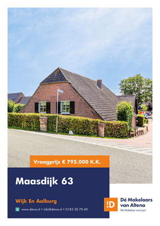 Brochure preview - Brochure Maasdijk 63 Wijk en Aalburg.pdf