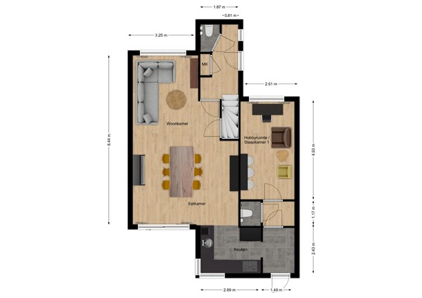 Vogelenzang 83, 4261 ZD Wijk en Aalburg - Plattegrond begane grond.jpg