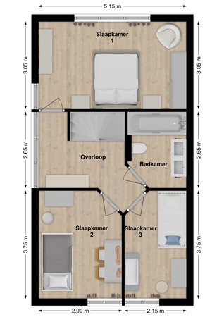 Lunet 8, 4285 WW Woudrichem - Plattegrond Lunet 8 Woudrichem Verdieping.jpg