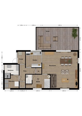 Buitendijk 9, 4255 GT Nieuwendijk - Plattegrond Buitendijk 9 Nieuwendijk NB Begane grond.jpg