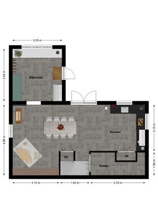 Dorpsstraat 20, 4271 AC Dussen - Plattegrond Dorpsstraat 20 Dussen Souterrain.jpg