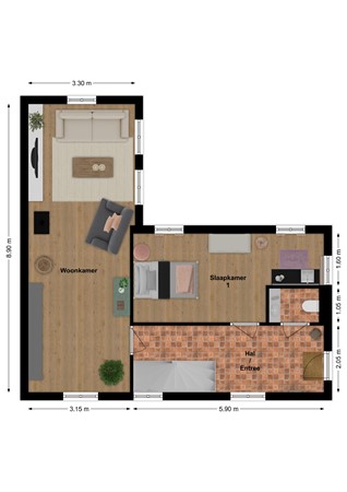 Dorpsstraat 20, 4271 AC Dussen - Plattegrond Dorpsstraat 20 Dussen Begane grond.jpg