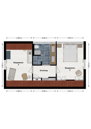 Dorpsstraat 20, 4271 AC Dussen - Plattegrond Dorpsstraat 20 Dussen Verdieping.jpg