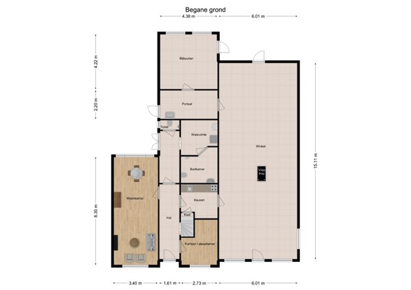 Kerkstraat 18, 5161 ED Sprang-Capelle - 1 - Plattegrond BG.jpg