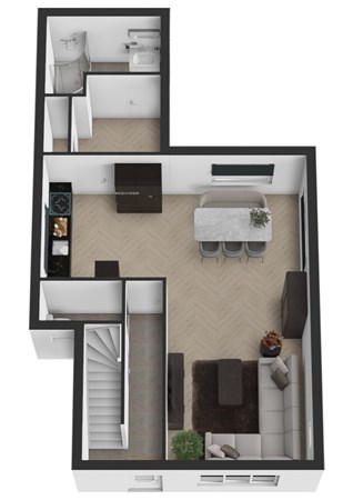 Wilhelminastraat 18, 4281 LN Andel - Plattegrond 3D Wilhelminastraat 18 Andel Begane grond.jpg