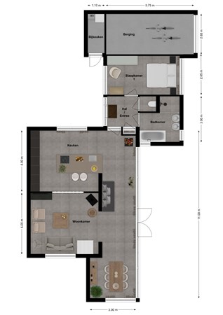 Kildijk 72, 4255 TD Nieuwendijk - Plattegrond Kildijk 72 Nieuwendijk NB Begane grond.jpg