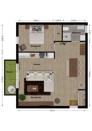 De Oude School 8, 4286 AK Almkerk - Plattegrond De Oude School 8 Almkerk.jpg