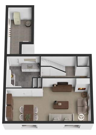 Wilhelminastraat 2, 4281 LN Andel - Plattegrond 3D Wilhelminastraat 2 Andel Begane grond.jpg