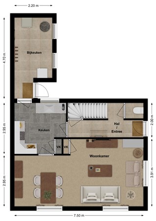 Wilhelminastraat 2, 4281 LN Andel - Plattegrond Wilhelminastraat 2 Andel Begane grond.jpg