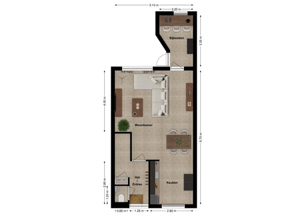 Abr.Kuyperstraat 24, 4281 ME Andel - Plattegrond begane grond.jpg