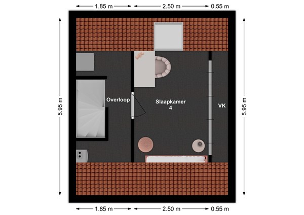 Abr.Kuyperstraat 24, 4281 ME Andel - Plattegrond zolder.jpg