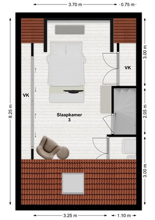 Richter 71, 4251 DA Werkendam - Plattegrond Richter 71 Werkendam Zolder.jpg