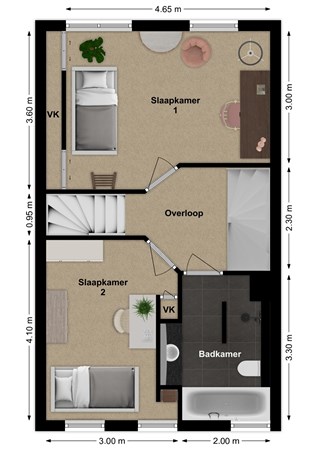 Richter 71, 4251 DA Werkendam - Plattegrond Richter 71 Werkendam Verdieping.jpg