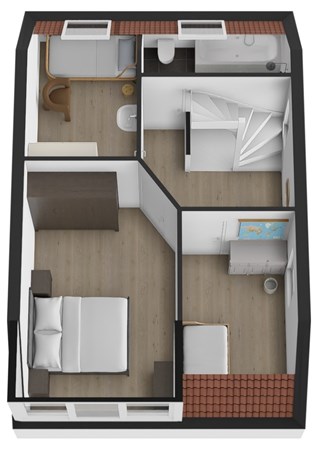 Alb.Schweitzerlaan 2A, 4281 LT Andel - Plattegrond 3D Albert Schweitzerlaan 2a Andel Verdieping.jpg